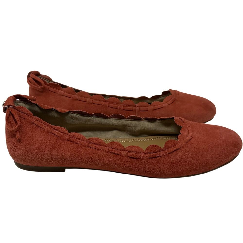 Jack Rogers Lucie Scalloped Ballet Flats Women’s 9 Dusty Rose Suede